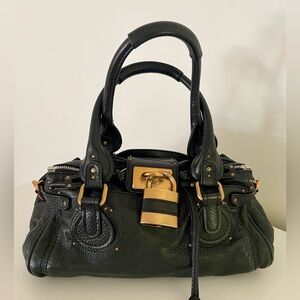 Chloé Paddington Bag - vintage/medium/pebble black leather